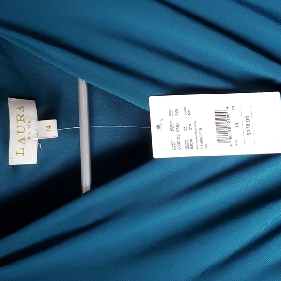 Green Laura plus faux wrap dress in size 14 NWT - Picture 6 of 7